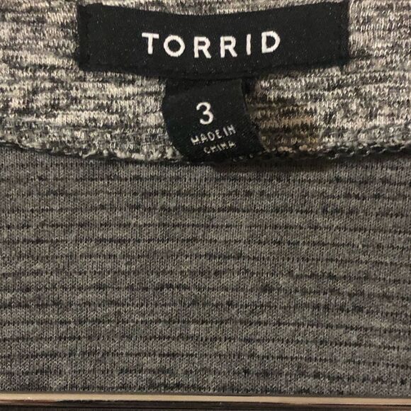 Torrid Double Knit Moto Jacket Women’s 3X Gray Knit Zip Up Rayon Blend - Picture 4 of 6